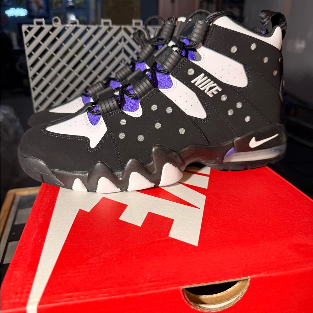 Nike Black, White & Purple High-Top Athletic Sneakers